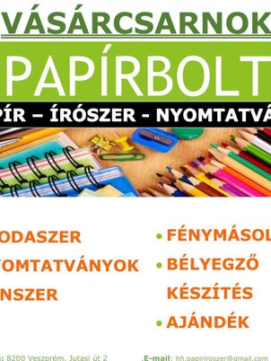 Vásárcsarnok Papír-Írószer Bolt